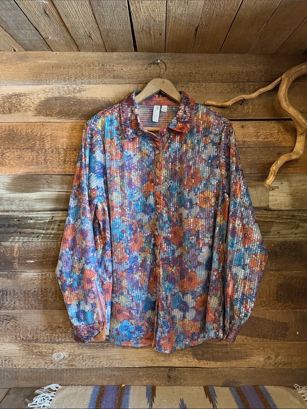 Floral Long-Sleeve Shirt in Multicolor